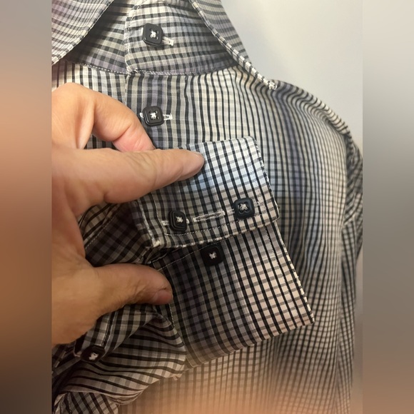 NWOT BLU by poferilo Mens Dress Shirt w/ Cool Buttons/Lots of Style!! - Picture 6 of 12